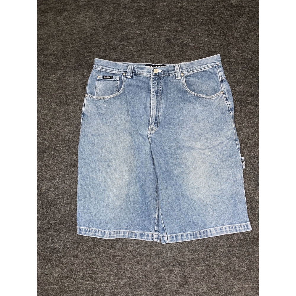Vintage Kani Jean Carpenter Shorts Mens 36 Blue Denim Cotton Stretch‎ Workwear